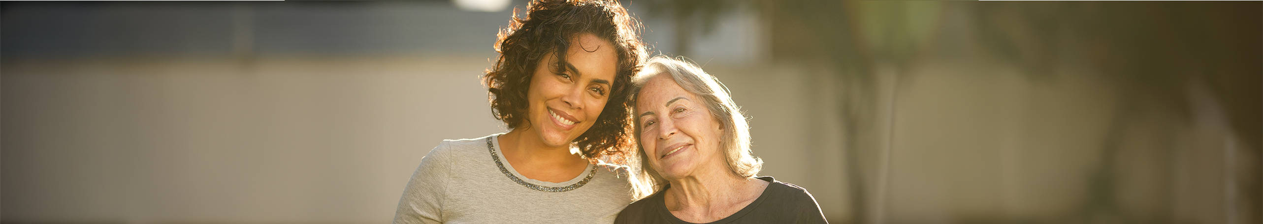 Banner with two enderly women 