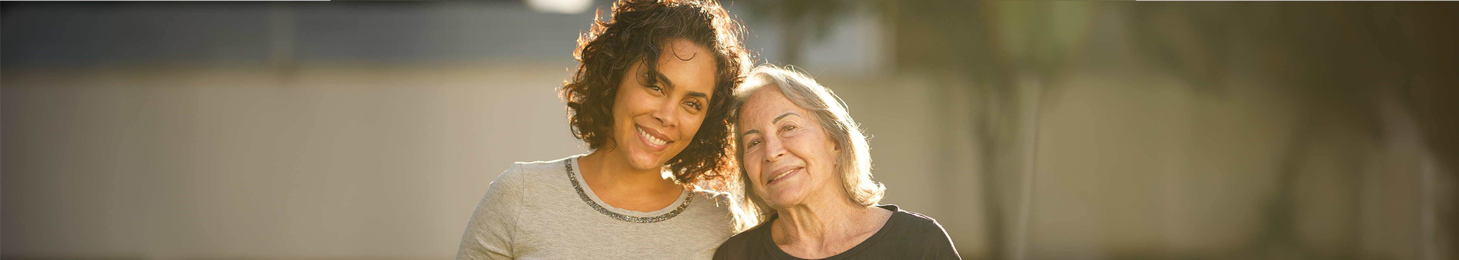 Banner with two enderly women