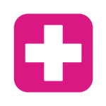Pink medical sign icon