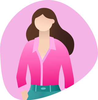 woman pink shirt icon