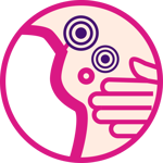 Infographics for signs and symptoms with lumps on the breast